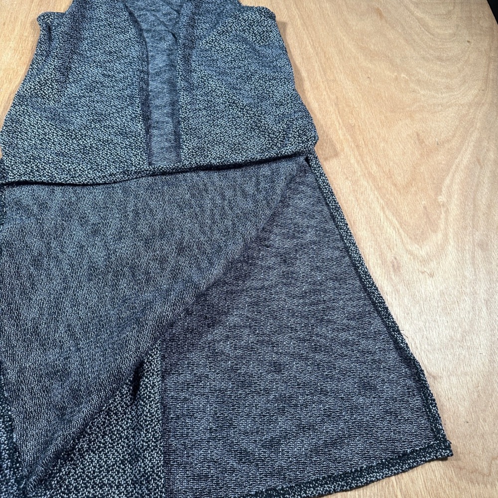 LuLaRoe Joy Vest Women S Black White Marled Knit Longline Open Front Sleeveless - Picture 3 of 8